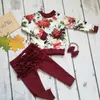 2019 Yenidoğan Bebek Kız Tasarımcı Giysi Set Kış Kıyafetler Giysi Çiçek Tops + Fırfır Pantolon 3 adet Set Giysileri