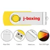 Yellow Rotating USB Flash Drives 100 Lots 128MB Swivel USB 2.0 Metal thumb Pen Drives Memory Sticks Storage Do komputera Laptop Tablet