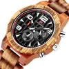 2021 Relojes Hombre Wooden Watch 남자 고급 고급 럭셔리 우아한 크로노 그래프 손목 Watch297i