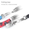 Silicone Rubber Watchband Stainless Steel Fold Buckle Watch Band Strap for Oysterflex SUB Bracelet Watch Man 20mm Black RED Blue T270d