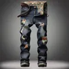 Jeans pour hommes EL BARCO Coton Ripped Trous Hip Hop Denim Hommes Automne Streetwear Rayé Mode Pantalon Mâle Doux Vintage Slim Pantalon