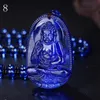 Natural azul colar de cristal camisola das senhoras vida cadeia Buda pingente 12 zodíaco oito ornamentos de deus guardião