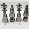 6 4 2 en 1 Domeless Titanium Nail GR2 Nails Herramienta para fumar Accesorios Adaptador ajustable para vidrio bong tubería de agua Hookahs Oil Rigs