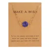 8 colors Luxury Druzy Necklace For Women Round Natural stone pendant Gold Chains Fashion Make a Wish Card Jewelry Gift