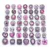 10 stks / partij Nieuwe 18mm Snap Button Sieraden Gemengde Sky Blue 18mm Rhinestone Flower Snap-knoppen voor Lederen Zilveren Snaps Armband