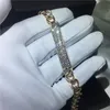 Choucong Fashion Tennis Pulsera Blanco Rosa Rosa Llena Crystal CZ Cadena Pulseras de Partido para Mujeres Hombres Moda Jewerly