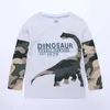 T-shirt dinosauro per neonati per bambini autunnali T-shirt per bambini e bambine T-shirt in cotone per bambini