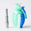 Grenade Silicone Nectar Collector Kit med GR2 14 mm Titan Spets Oil Rig Silikon Bong Vattenrör