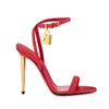 Hot Sale-Runway Summer Shoes Woman Sexy Mentallic Stiletto High Heels Ankelband Sandaler Kvinnor Plus Storlek