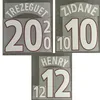 2000 Zidane YameSet Henry Trezeguet 인쇄 다리미 전송 배지