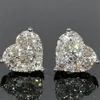 Luxury Jewelry Real 925 Sterling Silver Girl Pear Cut White Topaz CZ Diamond Simple Fine Party Women Wedding Heart Stud Earring Gift
