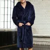 Na sprzedaż Mężczyźni zima szlafrok Męskie Ciepłe Długie Kimono Kąpiel Szlafrok do Sleeping Bathraszki Night Dressing Gown Plus Size 4XL 5XL
