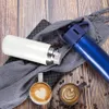 Dubbellaag Roestvrijstalen Thermos Cup met Cup Cover Draagbare 450ml Anti Slip Bodem Thermische Isolatie Waterfles DH0765