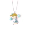 Mode Crystal Cheerleader Cartoon Figure Dance Girl Pendant Cheerleading Girl Sport Snake Chain Halsband