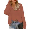 Style mode femmes chandails col en V profond pull à franges pour dames automne/hiver 20211