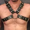 Men039s Harness sexy Restricciones de esclavitud Banda de corrección de cinturón de cuero Corres Goth Harness Fetish Clubwear Toys Man Haveers18542871