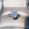 Nettes Neuankömmling Luxusschmuck 925 Sterling Silber Oval Schnitt weiße Topaz CZ Diamond Versprechen Ring Frauen Hochzeit Brautring für LOV5927890