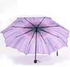 10pcs Atacado Moda Sunflower Padrão Três guarda-chuva dobrável Mulheres Homens Sol / Chuva Praia Grande Umbrellas Parasol