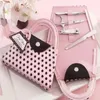 FREE SHIPPING Wedding Favors Pink Polka Dot Purse Manicure Set Bridal Shower Gift Pedicure Kit For Guest LX7405