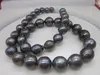 Enorme 12-15mm South Sea Genuine Purple Pink 925 Silver Pearl Necklace 18