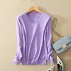 2019 Autumn Winter Cashmere Sweater Mulheres suéteres e pulôvers feminino de decote em V Femme Manche Longe Sweater