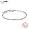 925 Sterling Silver Tenis Charm Bransoletki dla kobiet z Cubic Cyrkoni Link Chain Anty-Allergy Sterling-Silver-Jewelry