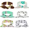 DIY tied knot baby rabbit ear hair bands adjustable cotton headband feather arrow printing topknot 6 styles