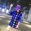 Hello528ショップレディースTシャツ緩い半袖ヒップホップスパンコールシャツ - パフォーマンスナイトクラブDSレディーストップスカジュアルサマー