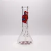 Bécher de couleur Bong en verre Spider Pipe Recycler Dab Rig 1 tige inférieure transparente 1 bol transparent