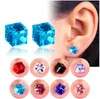 Colorful diamond Crystal Magnetic Earrings Water Cube Health Magnet Colorful Crystal non-pierced Earrings for Women Jewelry 9 Colors