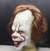 Halloween creepy pennywise máscara horror Stephen King Ele perucas de diabo chapelaria filme de borracha macia chapéu de palhaço chapéu partido cosplay costums prop