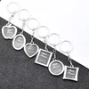6 Modeller Foto Frame Keychain Alloy Locket Picture Key Ring Heart Pendants Holder Rings Bag hänger Fashion Jewelry Dropship