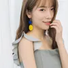 Groothandel-modeontwerper Lange oorbel geometrische houten drop oorbellen voor vrouwen opknoping bengelen oorbellen mode-sieraden