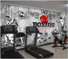 foto personalizada mural de parede 3d murais ginásio para sala de estar Cement boxe parede lutando papéis de parede ginásio ferramentas fundo