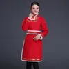 المرأة الآسيوية اللباس الوطني منغوليا ثوب تانغ دعوى الأعلى تأثيري يتوهم زي الشتاء الملابس العرقية الصينية أنيقة الجلباب وتتسابق