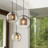 Современная железная сетка подвесной светильник прозрачный стеклянный подвеска легкой промышленности дизайн дома прикроватная столовая ресторан бар лофт