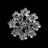 1.35 Inch Small Cute Flower Brooch with Clear Rhinestone Crystals Sparkly Silver Tone Wedding Accessory
