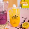 Descartável bebidas Bag Juice letras impressas suco de fruta leite saquinho de chá com o bocal de 300ml / 400ml / 500ml Suco de leite sacos de chá