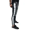 hole fashion jogger pants men skinny jogging Men street sport ripped running pants for man Fitted Bottoms zipper hip hop homme