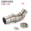 ل CBR1000 Slip-On Motorcycle Miducter Link Pipe لـ Honda CBR1000RR CBR 2009 2009 2010 2011 2013 2015 2015 201623R