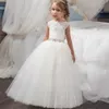 Kanat Vestido de Daminha ile 2020 Güzel komünyon Elbise Balo Kız Boyut 6 8 Uzun Kabarık Tül Abiye Çocuk