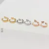 Classique Designer Charme Boucle D'oreille Manchette Bijoux Pour Femme En Acier Inoxydable C Forme Or Femmes Amour Boucles D'oreilles Cadeau