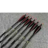 12st Archery Pure Carbon Arrows ID6.2mm 5 '' 'Turkiet Fjäder 75GR Tips Sätt i traditionell förening Bow Jakttillbehör utomhus