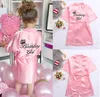 Sweet Kids Pajamas Robe Satin Children Kimono Robes Birthday Gift Flower Girl Dress Silk Bathrobe Nightgown children's bathrobe 5 Sizes