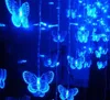 NUOVO 12M DROOP 0.65M 360LLED Butterfly Tenda Light Light String String Light Christmas Decorazione di nozze Tail Plug Impermeabile AC.110V-220V