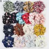 Fler färger hår scrunchy ring elastiska hårband ren färg blomma flamingo plaid stor intestin sport dans scrunchie hårband