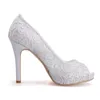 In Stock Classic 6041 Elegant Lace 11cm High Heel Bride Wed Shoe Women Prom Party Evening Wedding Bridal Shoes