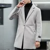 패션 - 고품질 남성 가을 겨울 긴 코트 남성 트렌치 코트 카디건 남자 Manteau Long Homme Abrigos Hombre 아시아 크기 TR02