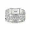 Choucong Victoria Wieck luksusowa biżuteria 925 Srebrna gwiazda Pave White Sapphire CZ Diamond Eternity Women Wedding Bridal Ring Pierścień