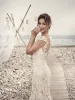 2019 Mermaid Wedding Dresses Eddy K Aires Appliques Lace Gorgeous Sheer Neck and Back Cap Sleeve Vintage Lace Wedding Gowns Custom7927288